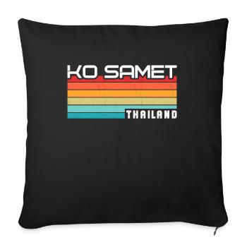 Vintage Thaïlande Vacances Asie Coucher de Soleil Ko Samet - Housse de coussin décorative 45 x 45 cm - noir - Devant