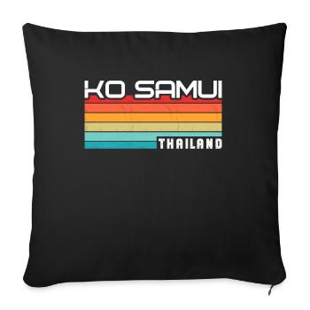 Vintage Thaïlande Vacances Asie Coucher de soleil Ko Samui - Housse de coussin décorative 45 x 45 cm - noir - Devant