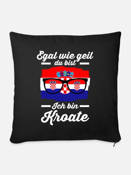 Kroate Kroatisches Kroatien - Sofakissenbezug 45 x 45 cm - Schwarz