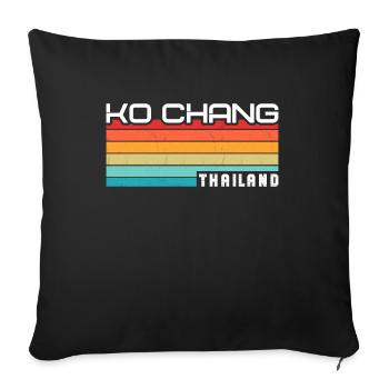 Vintage Thaïlande Vacances Asie Coucher de soleil Ko Chang - Housse de coussin décorative 45 x 45 cm - noir - Devant