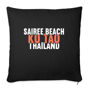 Vintage Thaïlande Vacances Asie Coucher de Soleil Ko Tao - Housse de coussin décorative 45 x 45 cm - noir - Devant