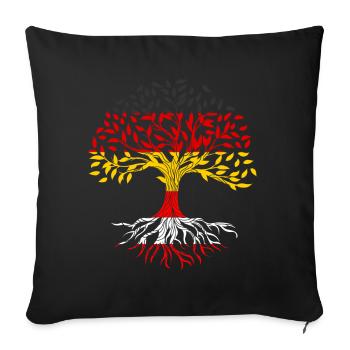 Roots Tree Allemagne Autriche - Housse de coussin décorative 45 x 45 cm - noir - Devant