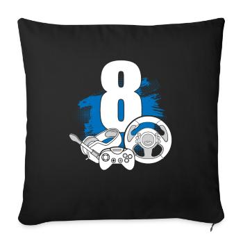 Gaming Controller 8 Years Old Video Gamer - Sofa pillowcase 17,3'' x 17,3'' (45 x 45 cm) - black - Front
