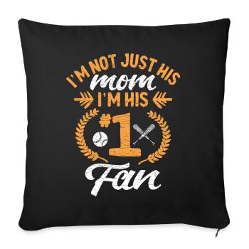 Baseball Mama Baseballspieler - Sofakissenbezug 45 x 45 cm - Schwarz - Vorne