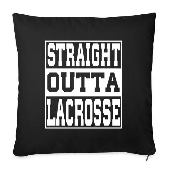 Lacrosse saying funny - Sofa pillowcase 17,3'' x 17,3'' (45 x 45 cm) - black - Front