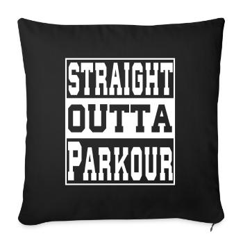 Parkour dit drôle - Housse de coussin décorative 45 x 45 cm - noir - Devant