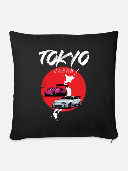Tokyo Japan Auto Tourist Asien Japanisch - Sofakissenbezug 45 x 45 cm - Schwarz
