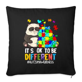 Autism - Sofa pillowcase 17,3'' x 17,3'' (45 x 45 cm) - black - Front
