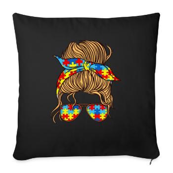 Autismus Geschenk Autist Asperger ADHS Autism - Sofakissenbezug 45 x 45 cm - Schwarz - Vorne