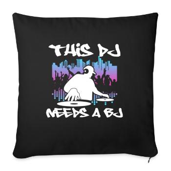 DJ Gift Music Disc Jockey Disco Techno Rave - Sofa pillowcase 17,3'' x 17,3'' (45 x 45 cm) - black - Front
