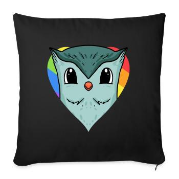 Owl Lgbt Rainbow Colors - Sofa pillowcase 17,3'' x 17,3'' (45 x 45 cm) - black - Front