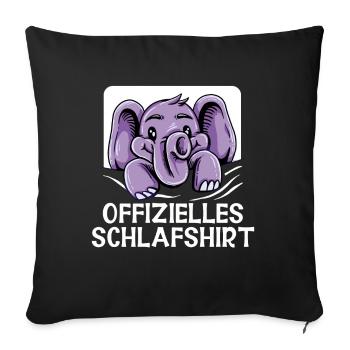 Elefant Tshirt für Elefanten Elephant Kinder Zoo - Sofakissenbezug 45 x 45 cm - Schwarz - Vorne