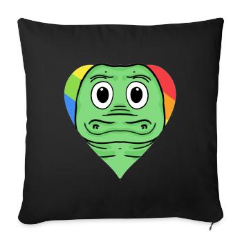 Krokodil Lgbt Regenbogen Farben - Sofakissenbezug 45 x 45 cm - Schwarz - Vorne