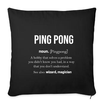 Tennis de table Tennis de table Tennis De table Cadeau Ping Pong - Housse de coussin décorative 45 x 45 cm - noir - Devant