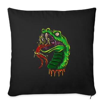 Snake Gift Animal Reptile Cobra Python Boa - Sofa pillowcase 17,3'' x 17,3'' (45 x 45 cm) - black - Front