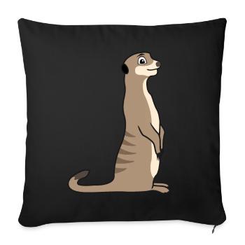 Cadeau d’amoureux des suricates Drôles d’animaux - Housse de coussin décorative 45 x 45 cm - noir - Devant