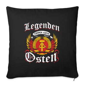 Ossi Geschenk Ostdeutschland NVA Germania Osten - Sofakissenbezug 45 x 45 cm - Schwarz - Vorne