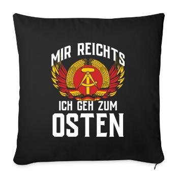 Ostdeutschland Geschenk Osten Ossi DDR Ostalgie - Sofakissenbezug 45 x 45 cm - Schwarz - Vorne