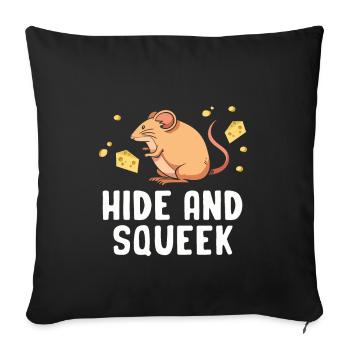 Mouse Mouse Gift Rat Rodent Mouse Lousemaus - Sofa pillowcase 17,3'' x 17,3'' (45 x 45 cm) - black - Front