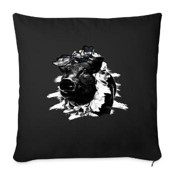 Pig Tshirt Enfants Femmes Porcelet Porcelet - Housse de coussin décorative 45 x 45 cm - noir - Devant