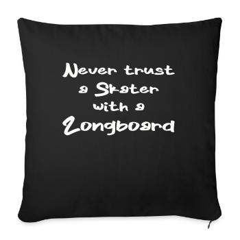 Skater Skateboard Gift Halfpipe Sk8 Ollie - Sofa pillowcase 17,3'' x 17,3'' (45 x 45 cm) - black - Front
