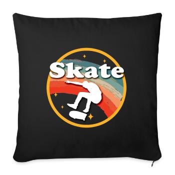 Skater Skateboard Gift Halfpipe Sk8 Ollie - Sofa pillowcase 17,3'' x 17,3'' (45 x 45 cm) - black - Front