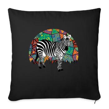 Zebra Africa Horse Hipster Gift Animal Stripe - Sofa pillowcase 17,3'' x 17,3'' (45 x 45 cm) - black - Front