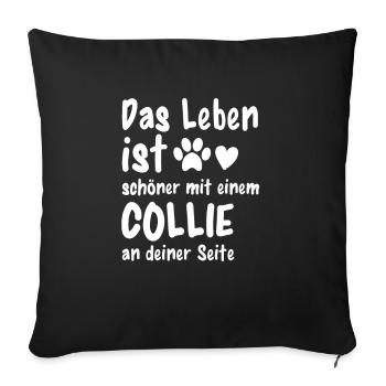 Border Collie Hund Hundehalter Lustig Collie - Sofakissenbezug 45 x 45 cm - Schwarz - Vorne