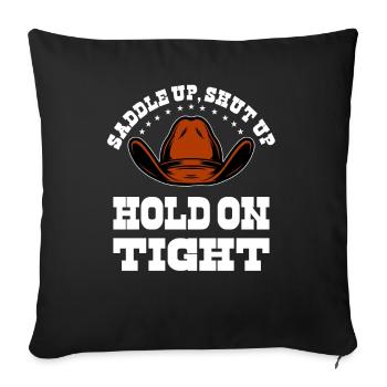 Rodeo Western Cowboy Wilder Westen Retro Pferd - Sofakissenbezug 45 x 45 cm - Schwarz - Vorne