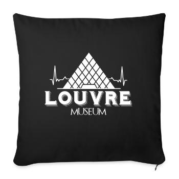 Louvre Museum Heartbeat Paris Art France - Sofa pillowcase 17,3'' x 17,3'' (45 x 45 cm) - black - Front