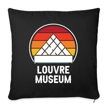 Paris Louvre Museum Art France - Sofa pillowcase 17,3'' x 17,3'' (45 x 45 cm) - black - Front