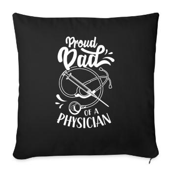 Stolzer Vater Eines Arztes Mediziner Arzt Doktor - Sofakissenbezug 45 x 45 cm - Schwarz - Vorne