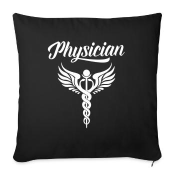 Médecin Médecin Profession médicale - Housse de coussin décorative 45 x 45 cm - noir - Devant