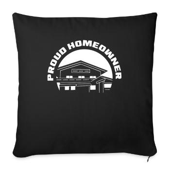 Fier propriétaire propriétaire propriétaire propriétaire hôte - Housse de coussin décorative 45 x 45 cm - noir - Devant