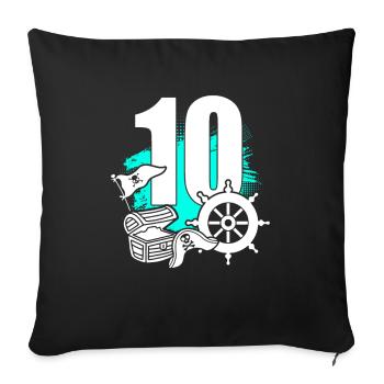 Pirate 10 year old pirates treasure 10th birthday - Sofa pillowcase 17,3'' x 17,3'' (45 x 45 cm) - black - Front