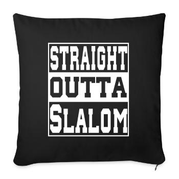 Slalom en disant drôle - Housse de coussin décorative 45 x 45 cm - noir - Devant