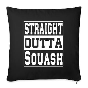 Squash saying funny - Sofa pillowcase 17,3'' x 17,3'' (45 x 45 cm) - black - Front