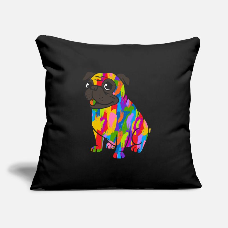 Mops Bunt Sofakissenbezug 45 x 45 cm