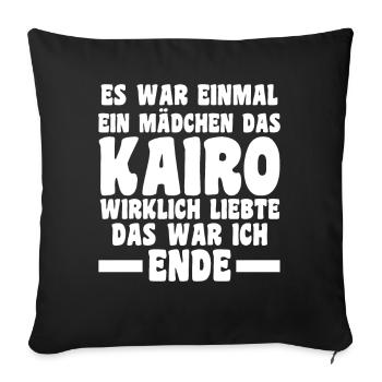 Es war einmal ein Mädchen das Kairo wirklich liebt - Sofakissenbezug 45 x 45 cm - Schwarz - Vorne