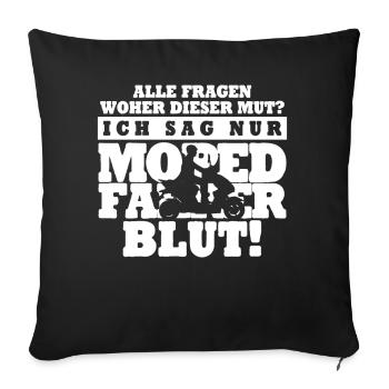 Mofa Mofafahrer Motoroller Moped Mopet - Sofakissenbezug 45 x 45 cm - Schwarz - Vorne