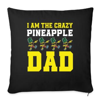 Pineapple Dad - Sofa pillowcase 17,3'' x 17,3'' (45 x 45 cm) - black - Front