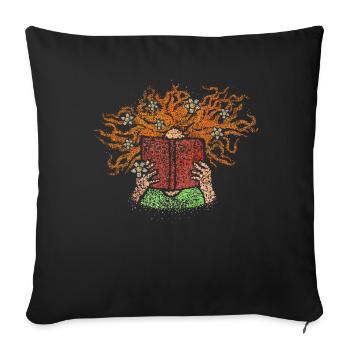 Amateurs de livres Roman Lire Rat de bibliothèque Fan de livres - Housse de coussin décorative 45 x 45 cm - noir - Devant