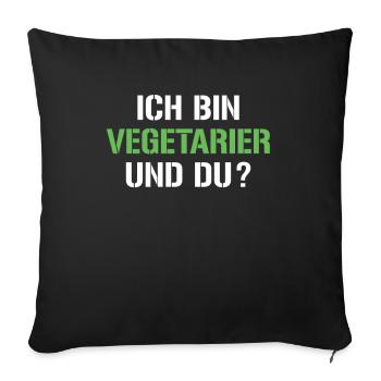 Vegetarier Spruch - Sofakissenbezug 45 x 45 cm - Schwarz - Vorne