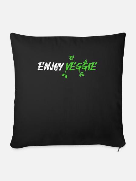 enjoy veggie - Sofakissenbezug 45 x 45 cm - Schwarz