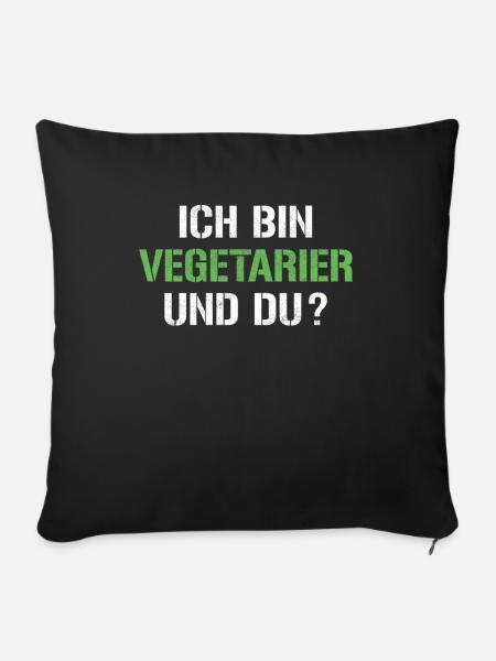 Vegetarier Spruch - Sofakissenbezug 45 x 45 cm - Schwarz