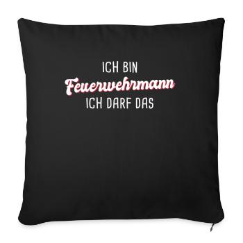 Feuerwehrmann - Sofakissenbezug 45 x 45 cm - Schwarz - Vorne