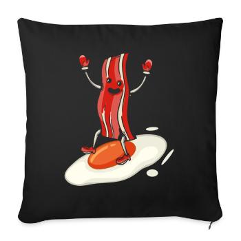 Baconholic Meat Lover Bacon Eater Keto Ketog - Housse de coussin décorative 45 x 45 cm - noir - Devant