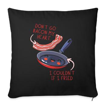 Amateurs de viande baconholique Mangeur de bacon Keto Keto Keto - Housse de coussin décorative 45 x 45 cm - noir - Devant