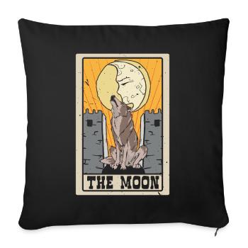 The Moon Tarot Card Shaman Divination - Sofa pillowcase 17,3'' x 17,3'' (45 x 45 cm) - black - Front