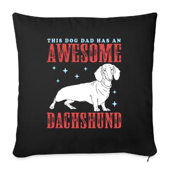 Dachshund Dad | Hunde Dackel Hundepapa Geschenk - Sofakissenbezug 45 x 45 cm - Schwarz - Vorne